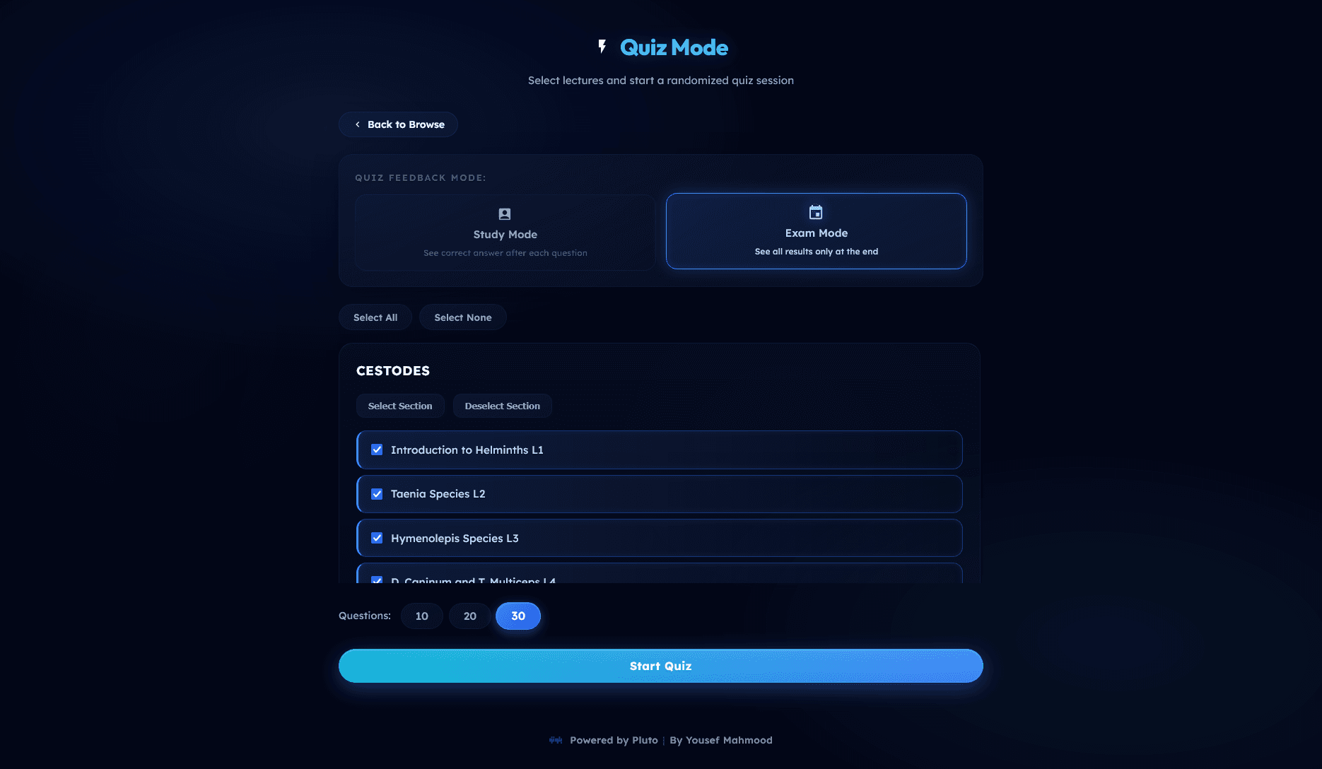 Interactive Quiz Interface